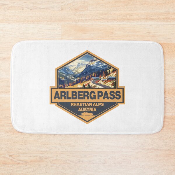 Item preview, Arlberg Pass Austria Travel Art Badge designed and sold by KrisSidDesigns.