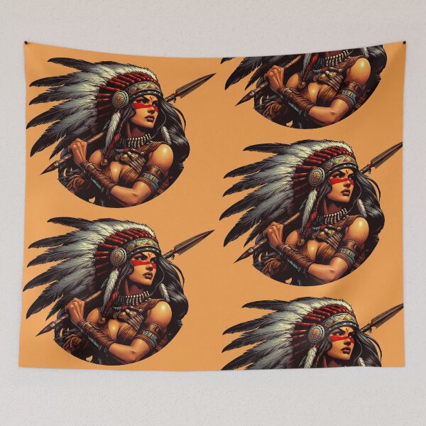 Item preview, Native American warrior spirit designed and sold by Greenbessela.