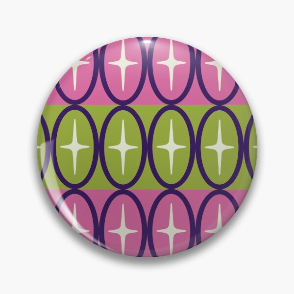 Item preview, Geometric Oval and Starburst Pattern Pink Blue and Green designed and sold by tonymagnerart.