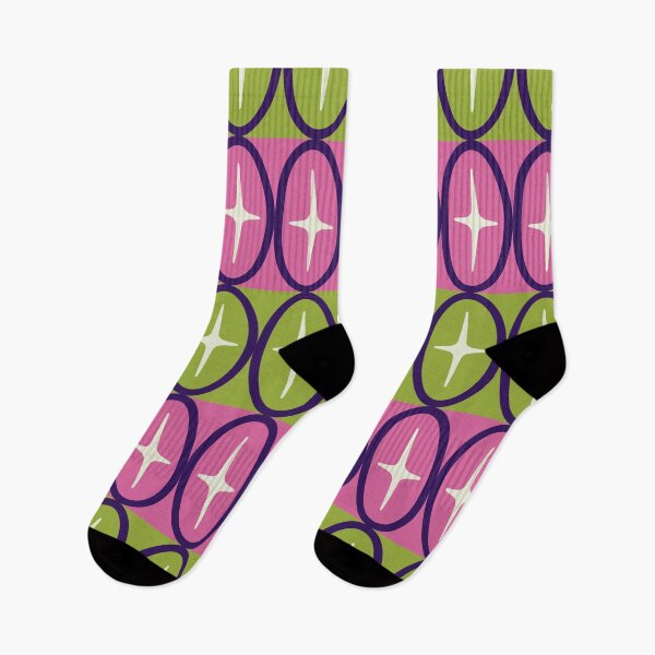 Item preview, Geometric Oval and Starburst Pattern Pink Blue and Green designed and sold by tonymagnerart.