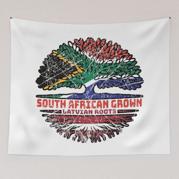 Item preview, Latvia Latvian South African South Africa Tree Roots Flag designed and sold by FlagX.