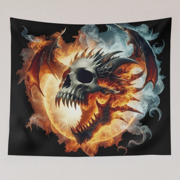 Item preview, a flaming hybrid skull designed and sold by MysteryAlien.