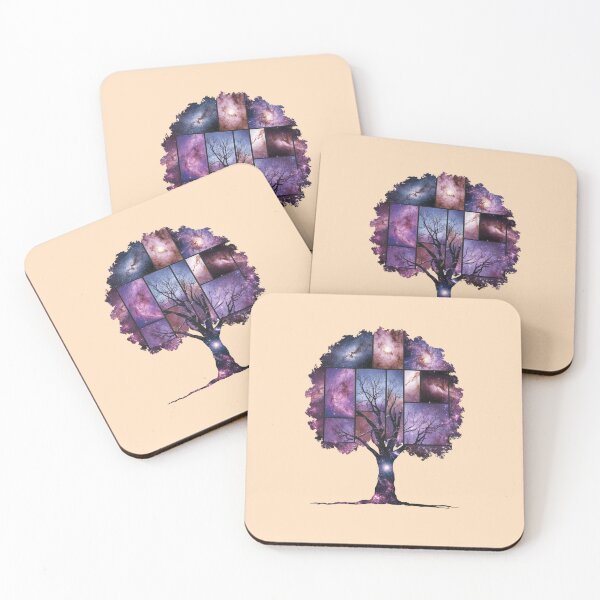 Item preview, a tree made from a collage of diverse galaxy images designed and sold by 123ks.