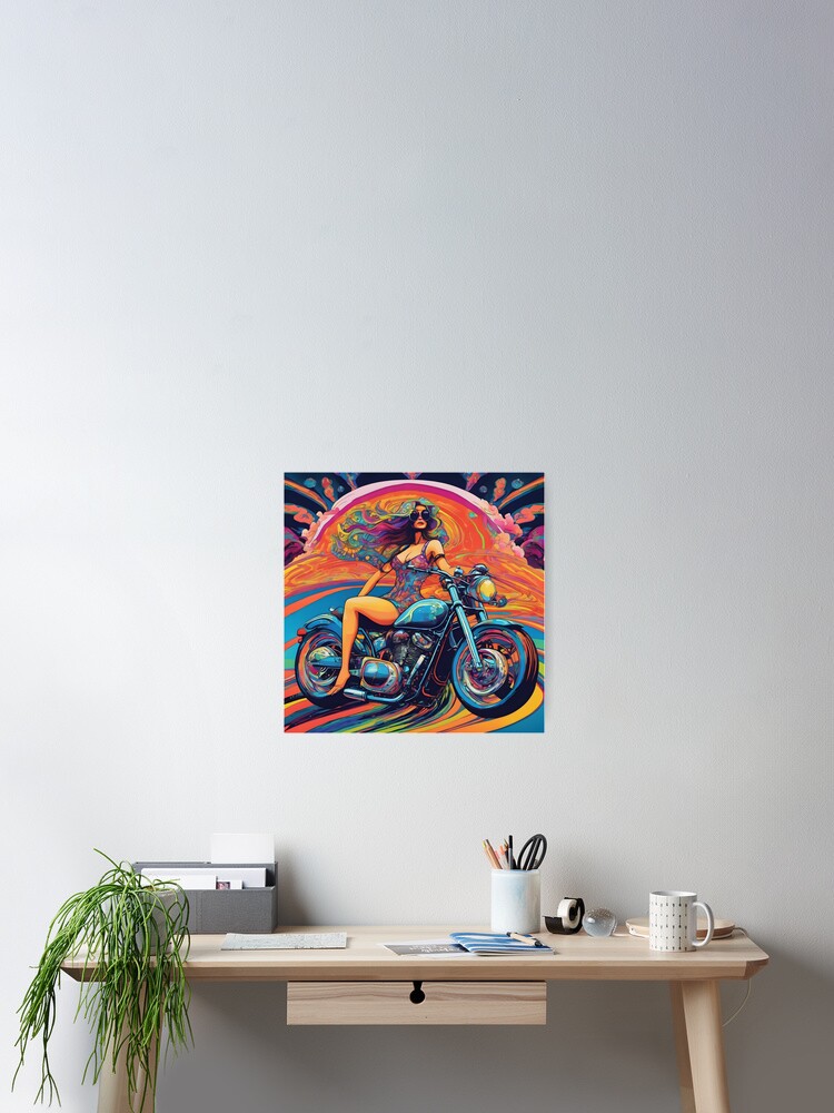 Thumbnail 2 of 3, Poster, Sunset Rider Lady designed and sold by PSYStickersAUS.