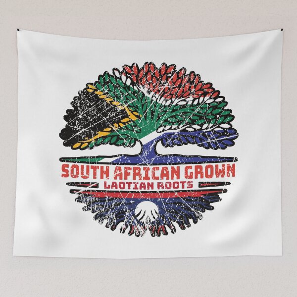 Item preview, Laos Laotian South African South Africa Tree Roots Flag designed and sold by FlagX.