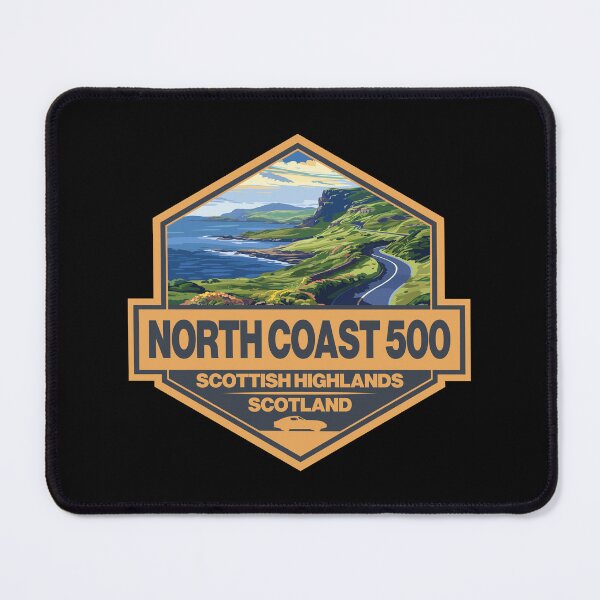 Item preview, North Coast 500 Scotland Travel Art Badge designed and sold by KrisSidDesigns.