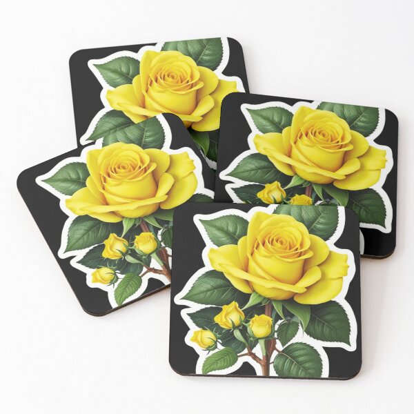 Item preview, Vibrant Yellow Rose Floral Illustration designed and sold by WhiteDoveArt.