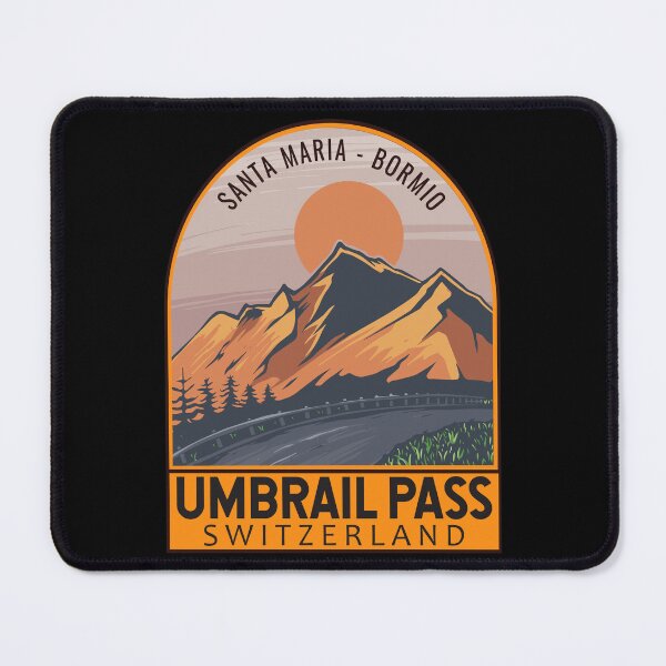 Item preview, Umbrail Pass Switzerland Retro Travel Emblem designed and sold by KrisSidDesigns.