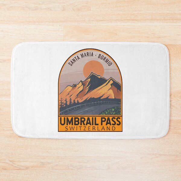 Item preview, Umbrail Pass Switzerland Retro Travel Emblem designed and sold by KrisSidDesigns.