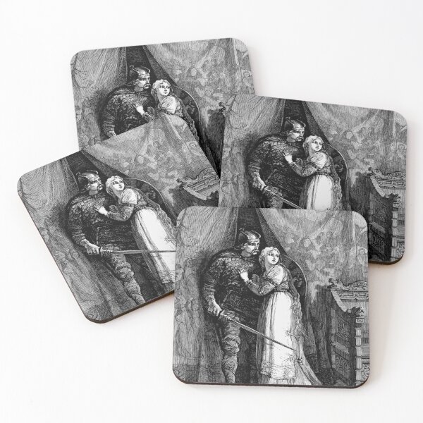 Item preview, The fair maiden and her protector, vintage engraving designed and sold by stevepaint.