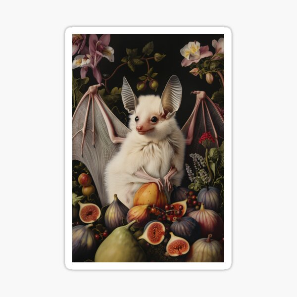 Item preview, Albino Bat with Exotic Fruits and Blossoms designed and sold by Barbzzm.