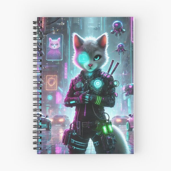 Item preview, Futuristic Cat Warrior in Neon District designed and sold by TeslaSt0re.