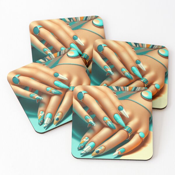 Item preview, Trendy Summer Nails Art designed and sold by 3IN1digiart.