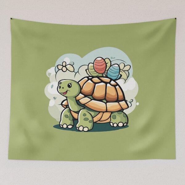 Item preview, Adorable Tortoise Cartoon Art Design Playful Animal Print designed and sold by comicc.