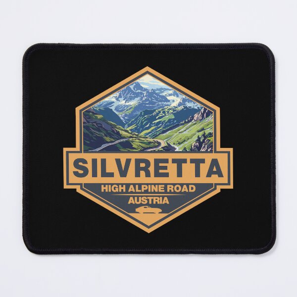Item preview, Silvretta High Alpine Road Austria Travel Art Badge designed and sold by KrisSidDesigns.