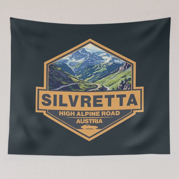 Item preview, Silvretta High Alpine Road Austria Travel Art Badge designed and sold by KrisSidDesigns.