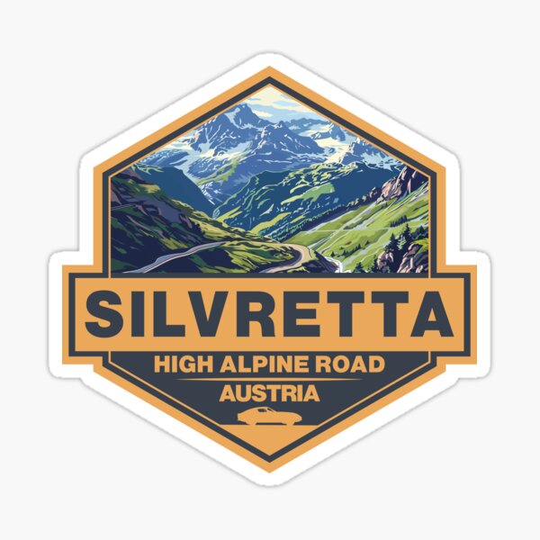 Item preview, Silvretta High Alpine Road Austria Travel Art Badge designed and sold by KrisSidDesigns.