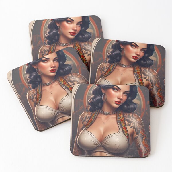 Item preview, Tattooed Pinup Girl  designed and sold by MatrixTattoo.