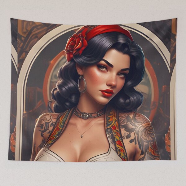Item preview, Tattooed Pinup Girl  designed and sold by MatrixTattoo.