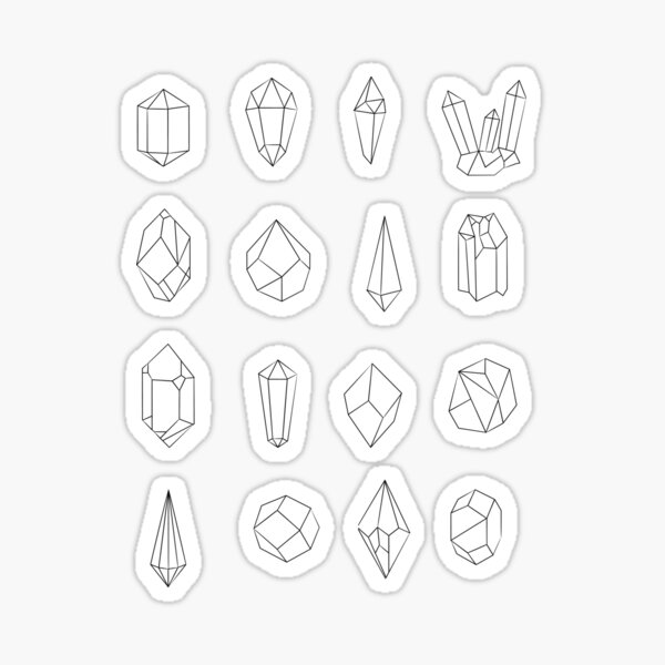 "Minerals, Crystals and Gems" Sticker for Sale by cl0thespin Redbubble