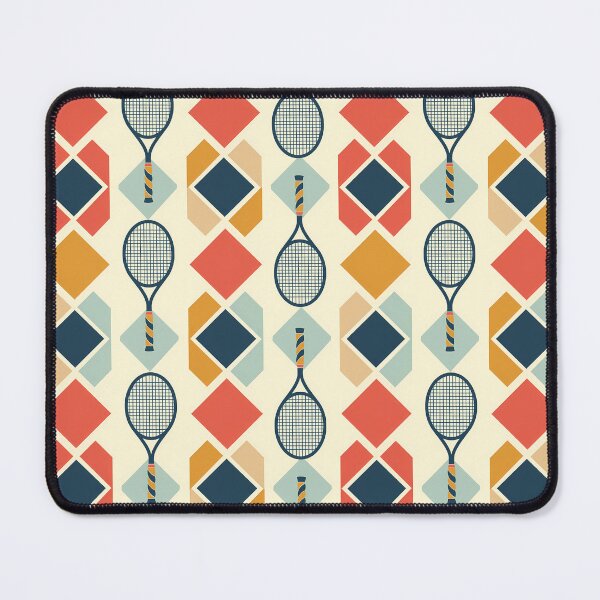Item preview, Retro argyle pattern with tennis rackets designed and sold by EvieWoj.