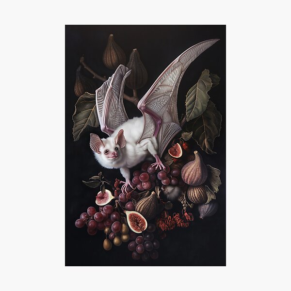 Item preview, Albino Bat with Exotic Fruits and Blossoms designed and sold by Barbzzm.