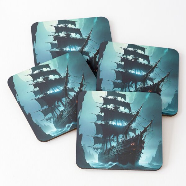Item preview, ship, ghost, sailboat, sea designed and sold by DonnaBlankaArt.