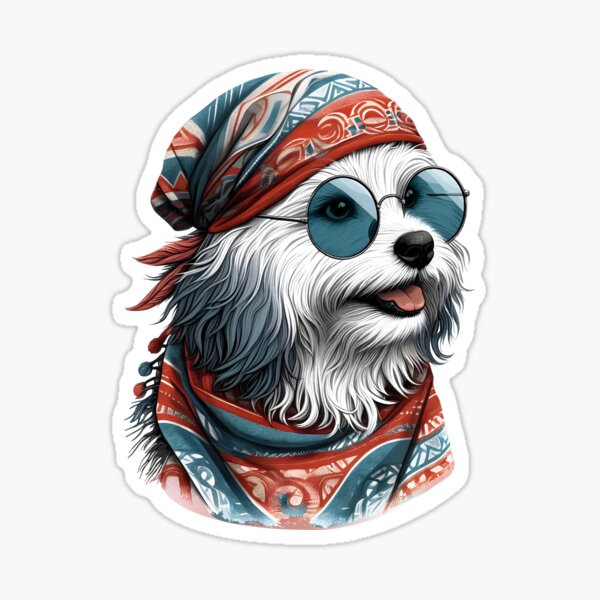 Vista previa del artículo con la obra «Colección adorable de retratos de perros hippies», diseñado y vendido por ArtStile.