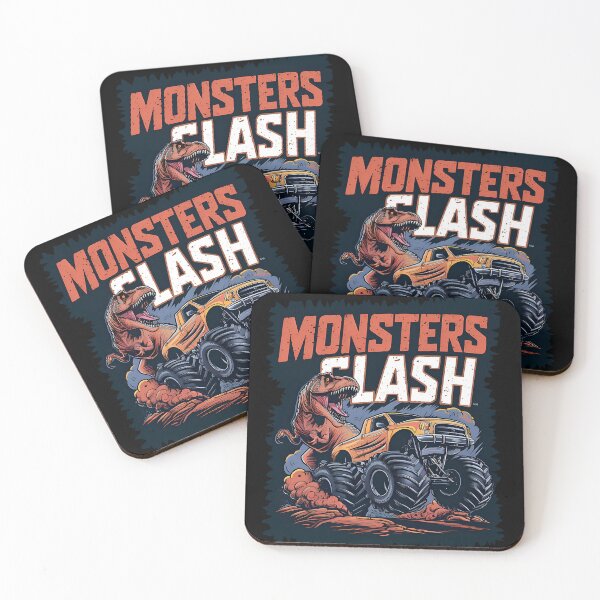 Item preview, monster clash, t rex vs monster truck, clash on the monsters T-Shirt designed and sold by mowafak younis.