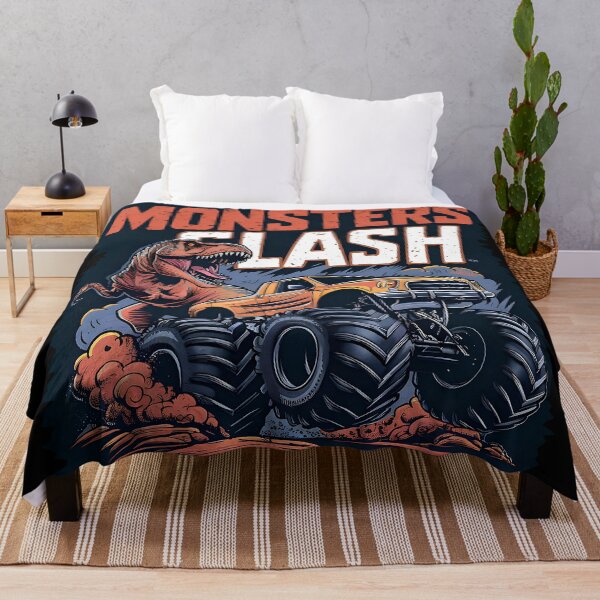 Item preview, monster clash, t rex vs monster truck, clash on the monsters T-Shirt designed and sold by mowafak younis.