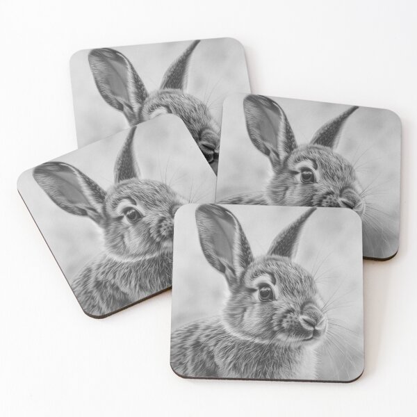 Item preview, Black and white Rabbit pencil drawing designed and sold by Pencil-Art.