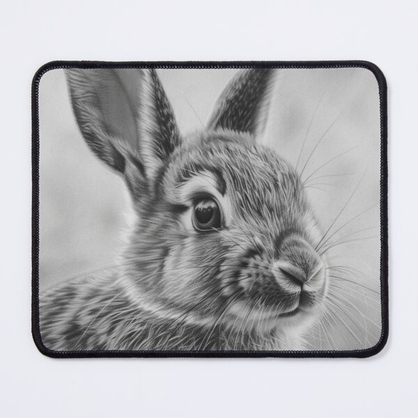 Item preview, Black and white Rabbit pencil drawing designed and sold by Pencil-Art.