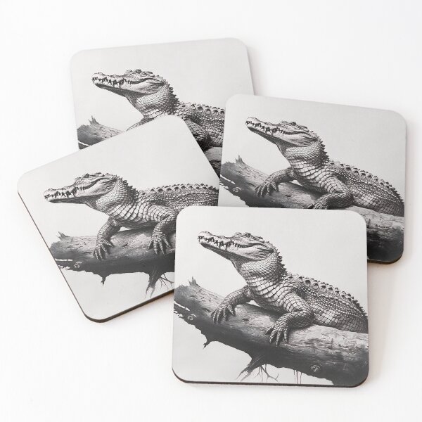 Item preview, Black and white Crocodile drawing designed and sold by Pencil-Art.