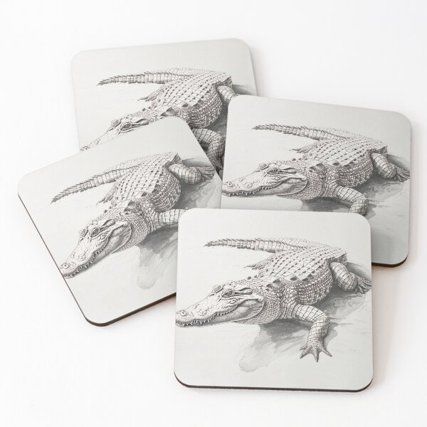 Item preview, Black and white Crocodile drawing designed and sold by Pencil-Art.
