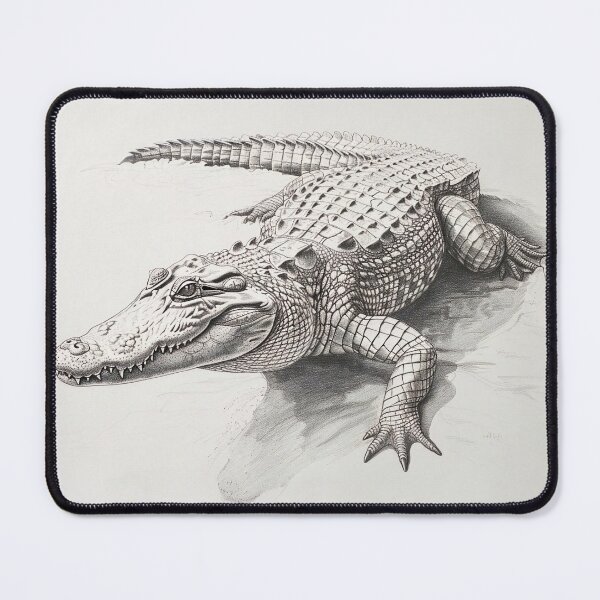 Item preview, Black and white Crocodile drawing designed and sold by Pencil-Art.