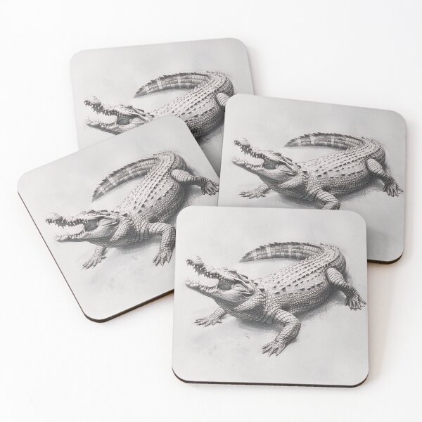 Item preview, Black and white Crocodile drawing designed and sold by Pencil-Art.