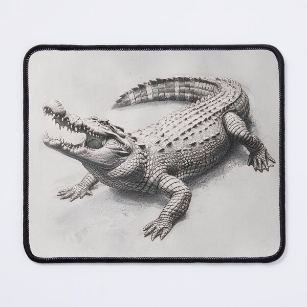 Item preview, Black and white Crocodile drawing designed and sold by Pencil-Art.