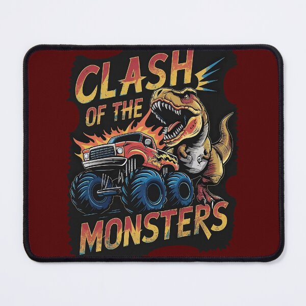 Item preview, real monster clash, t rex vs monster truck, clash on the monsters T-Shirt designed and sold by mowafak younis.
