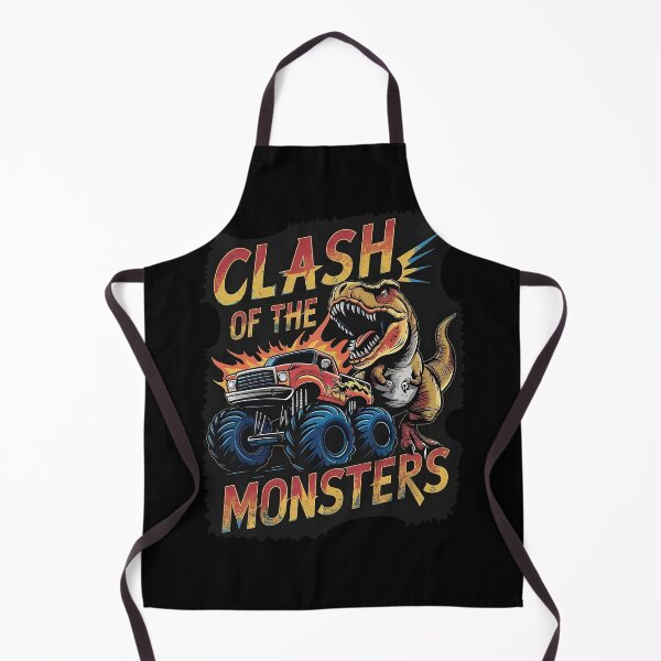 Item preview, real monster clash, t rex vs monster truck, clash on the monsters T-Shirt designed and sold by mowafak younis.