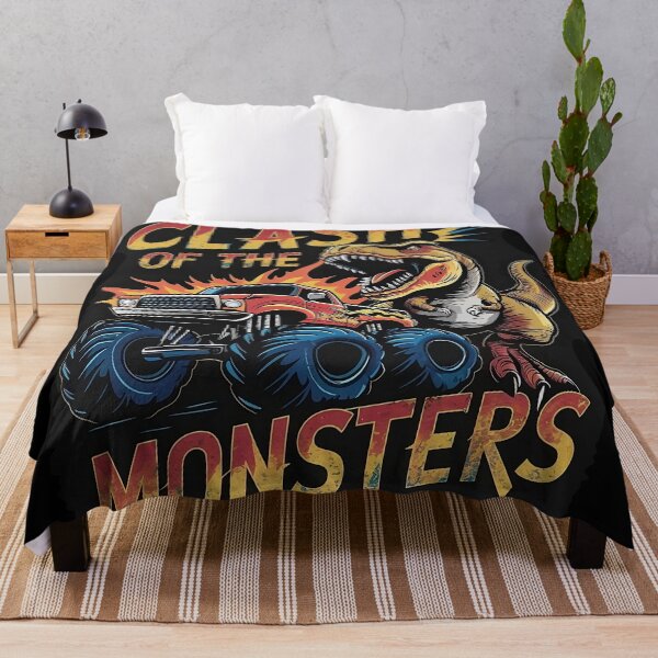 Item preview, real monster clash, t rex vs monster truck, clash on the monsters T-Shirt designed and sold by mowafak younis.