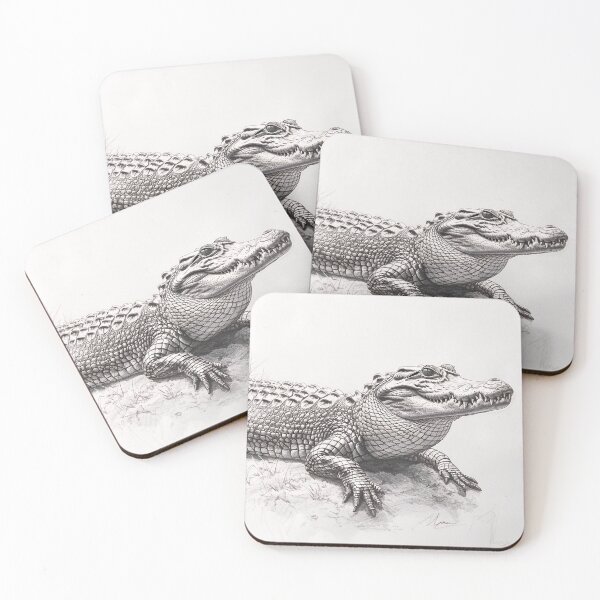 Item preview, Black and white Crocodile drawing designed and sold by Pencil-Art.