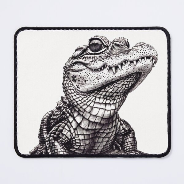 Item preview, Black and white Crocodile drawing designed and sold by Pencil-Art.