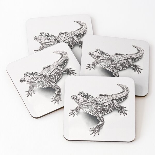 Item preview, Black and white Crocodile drawing designed and sold by Pencil-Art.