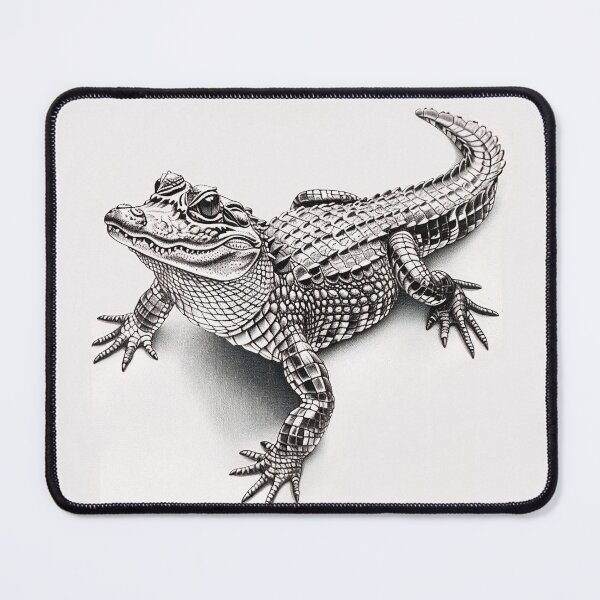 Item preview, Black and white Crocodile drawing designed and sold by Pencil-Art.