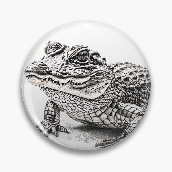 Item preview, Black and white Crocodile drawing designed and sold by Pencil-Art.