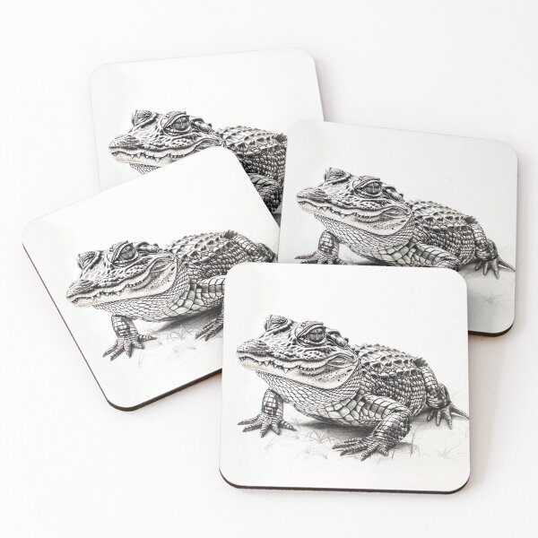 Item preview, Black and white Crocodile drawing designed and sold by Pencil-Art.