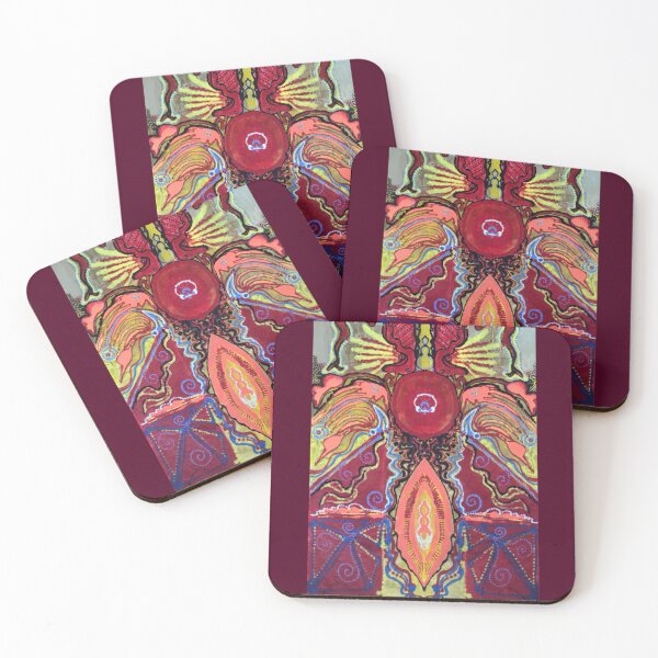 Item preview, Abstract biomorphic mandala painting  designed and sold by ricoflinn.