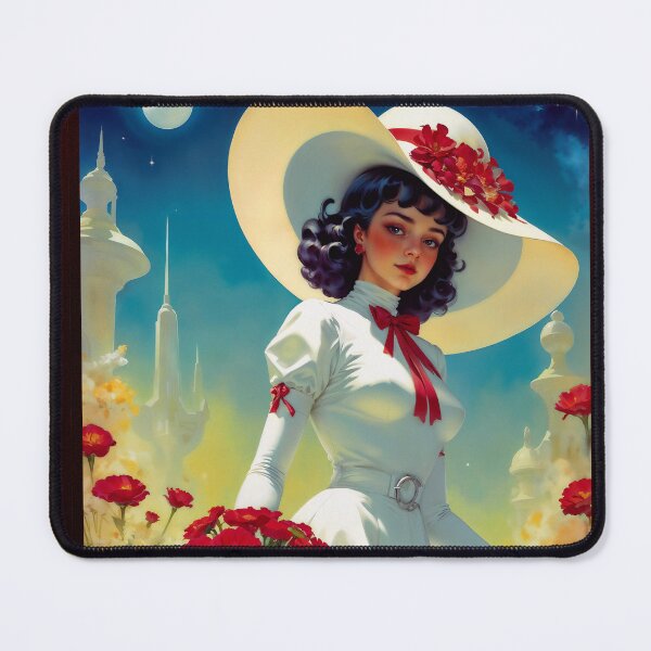 Item preview, An Enchanting Illustration Of A Young Lady In A Moonlit Garden Alluring AI Concept Art by Xzendor7 designed and sold by Xzendor7 Digital Art Creations.