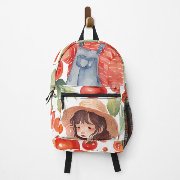 Item preview, Sweet Summer Tomato Girl Gardener Watercolor designed and sold by Shelley Loewnau-Jones Studio.