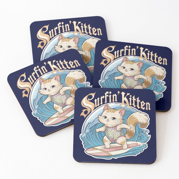 Item preview, SURFIN' KITTEN - Cute Cat on Waves designed and sold by SharingLove.